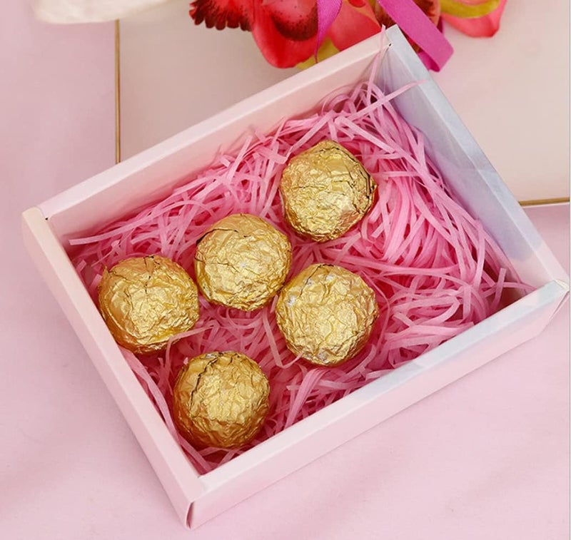 JINZOFLY Raffia Paper Shreds, 100g Valentine's Day Shredded Paper for Gift Box, easter grass Filler for Gift Wrapping & Basket Filling(Pink) - Image 3